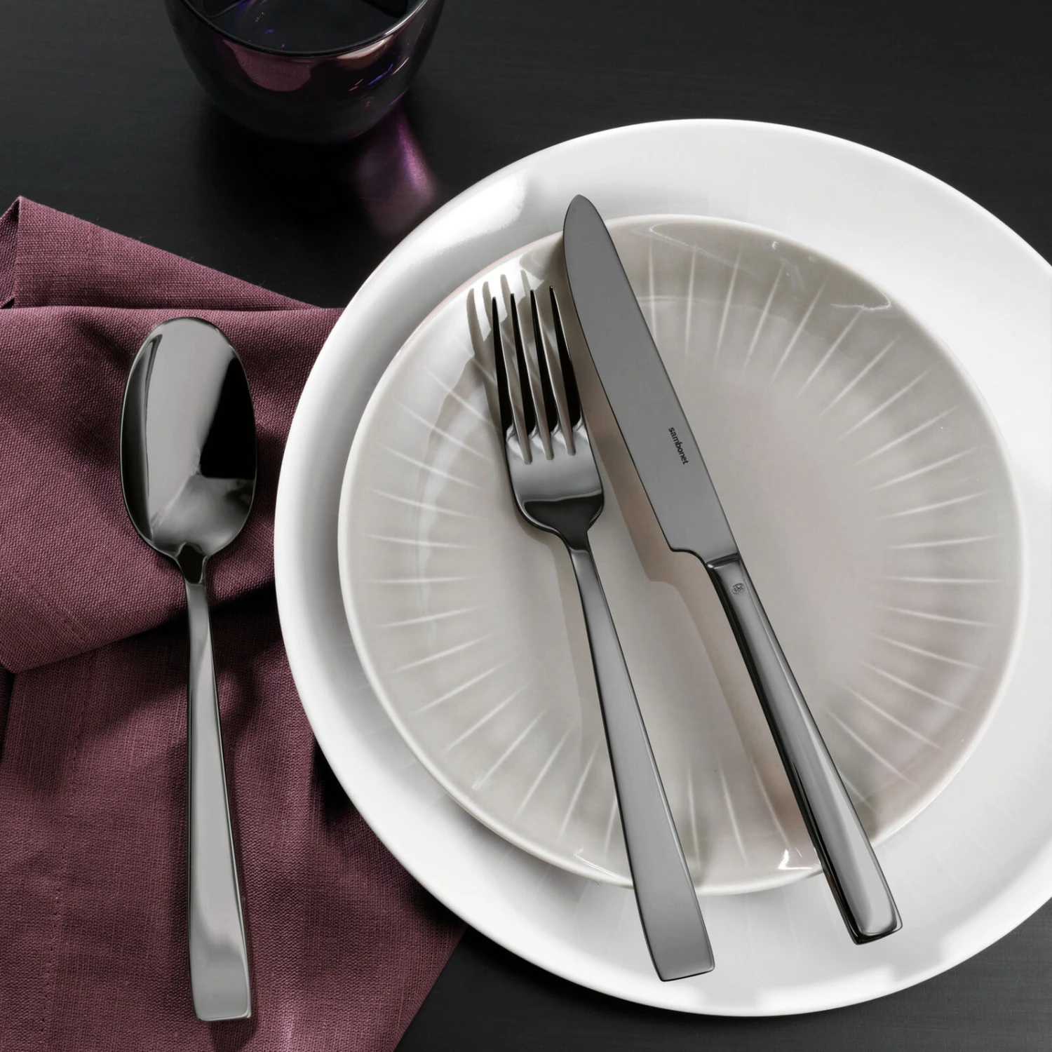 Sambonet Bestekset Flat - Zwart - 30 Delig / 6 Personen 5 Sambonet Bestekset Flat - Zwart - 30 Delig / 6 Personen - Afbeelding 3