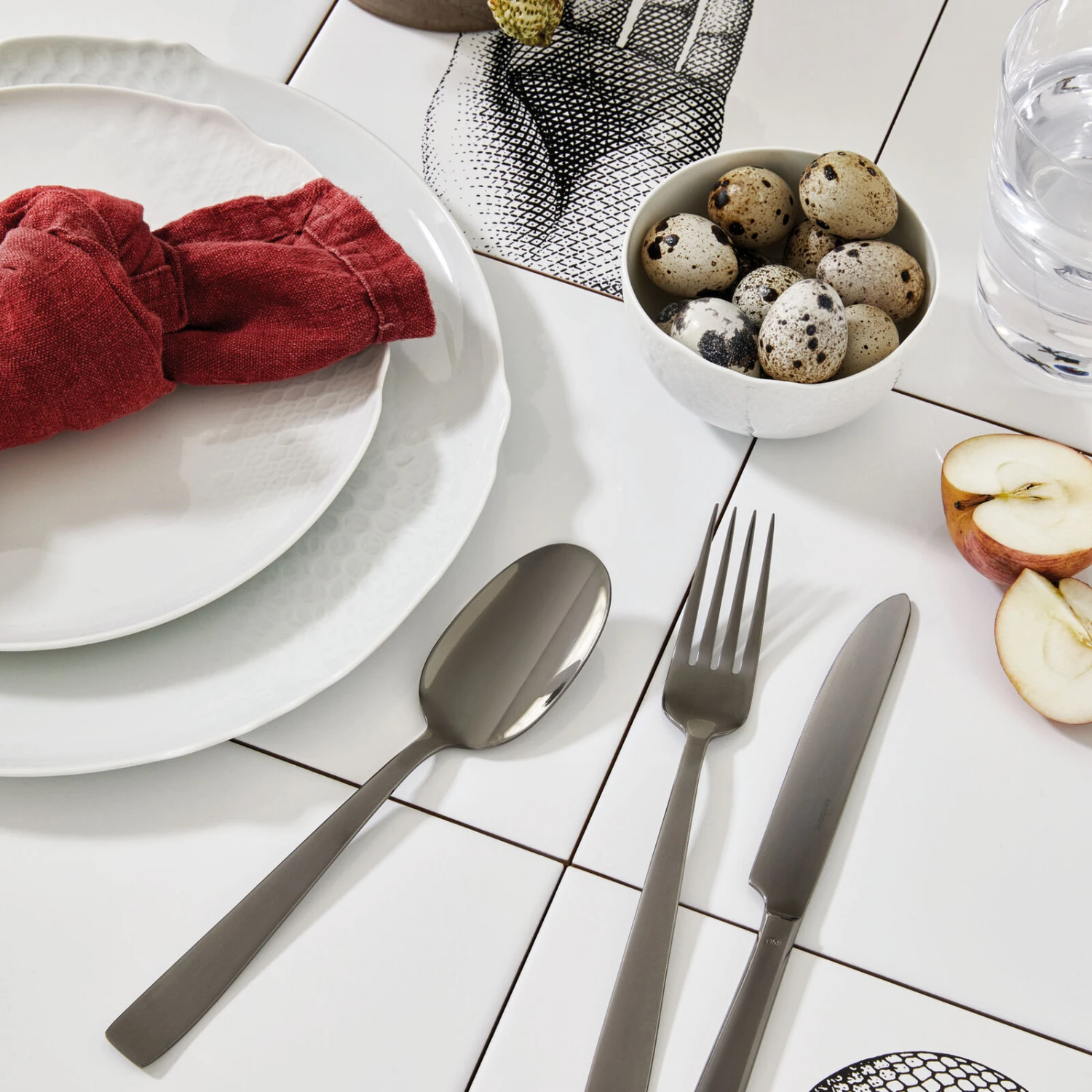 Sambonet Bestekset Flat - Zwart - 30 Delig / 6 Personen 4 Sambonet Bestekset Flat - Zwart - 30 Delig / 6 Personen - Afbeelding 2