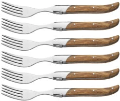 Jay Hill Steakvorken Laguiole - Olijfhout - 6 Stuks -Exporteren Kook Geur Winkel 8720364450892 2