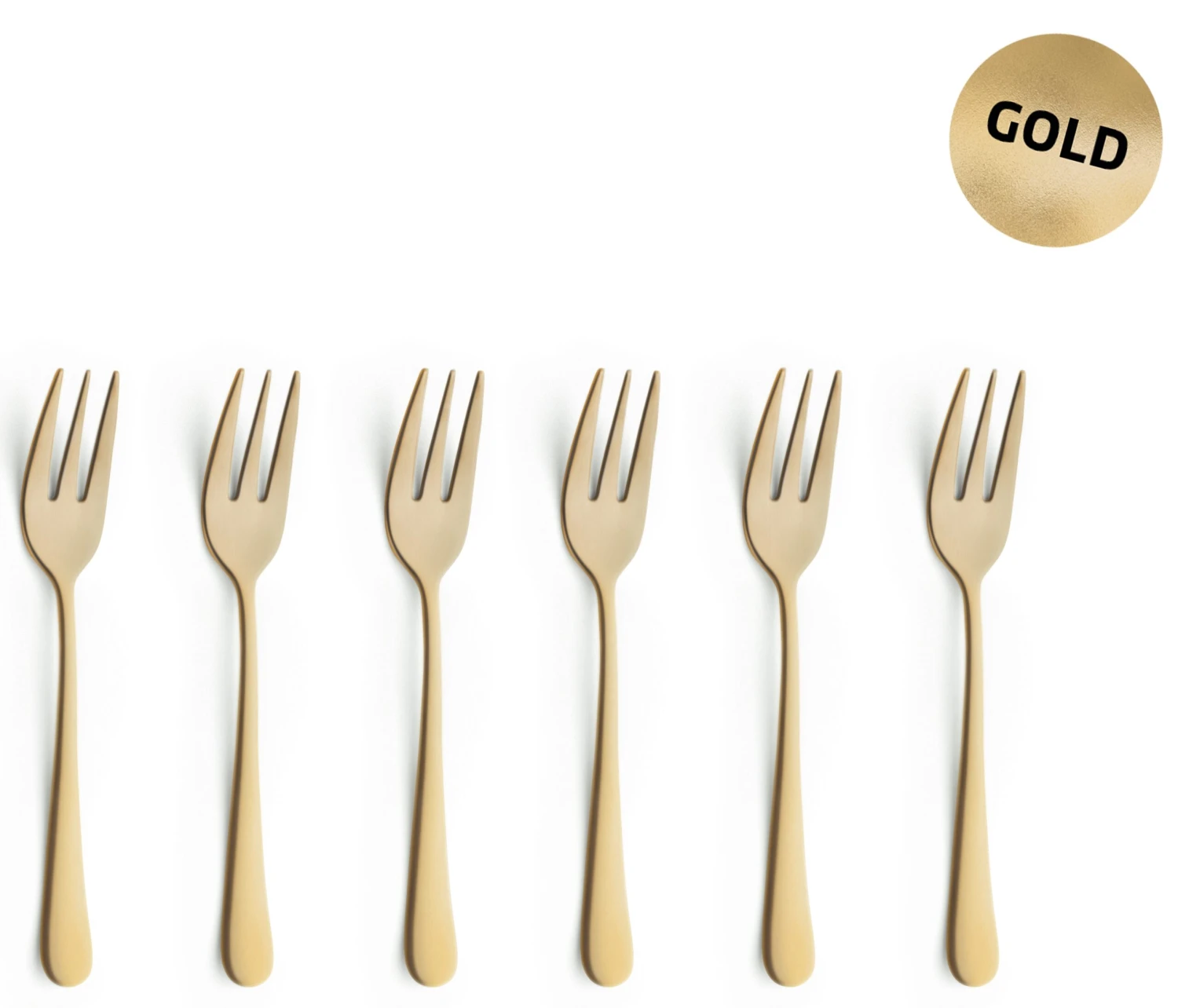 Amefa Gebaksvorkjes Austin - Vintage Goud - 6 Stuks - Afbeelding 2